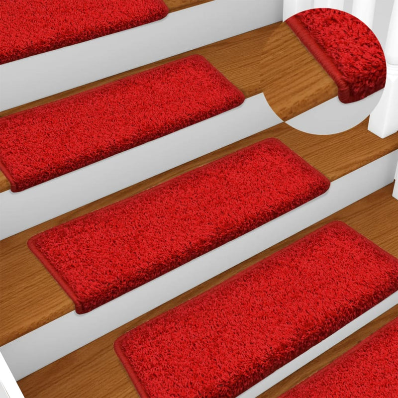 Vidaxl Stair Tappet 5 ST 65x21x4 cm rosso