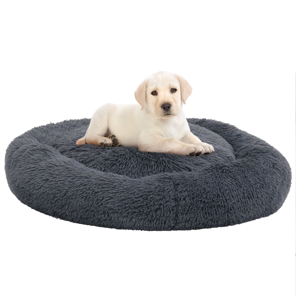 Vidaxl Dog Cat Pillow Lavable 90x90x16 CM Plush gris oscuro