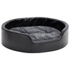 Canasta de perros de Vidaxl 69x59x19 cm peluche y cuero artificial negro y gris oscuro