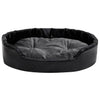 Vidaxl Dog Basket Dog 90x79x20 cm peluche e cuoio artificiale nero e grigio scuro