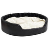 Vidaxl Dog Basket 99x89x21 cm peluche e cuoio artificiale nero e beige