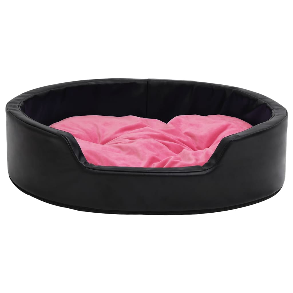Vidaxl Dog Basket 99x89x21 cm peluche e cuoio artificiale nero e rosa