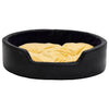 Vidaxl Dog Basket 99x89x21 cm peluche e cuoio artificiale nero e giallo