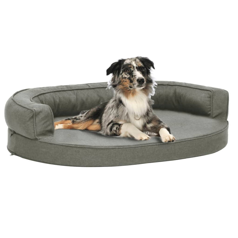 Vidaxl cama para perros lino ergonómico-aspecto 75x53 cm gris