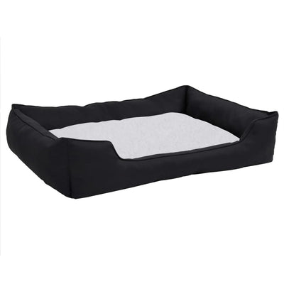 VidaXL Hondenmand linnen-look 85,5x70x23 cm fleece zwart en wit