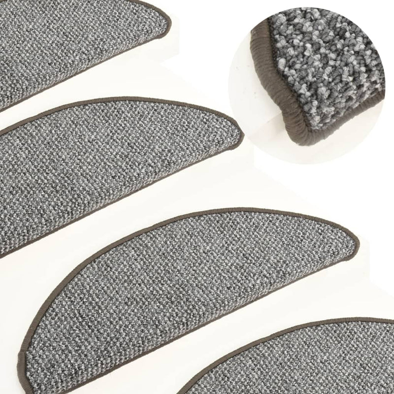 Esteras de escalera de Vidaxl 15 st 65x21x4 cm gris