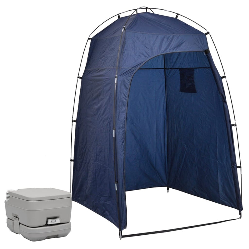 VidaXL Kampeertoilet met tent draagbaar 10 + 10 L