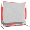 Vidaxl Baseball Net portátil 215x107x216 cm poliéster negro y rojo
