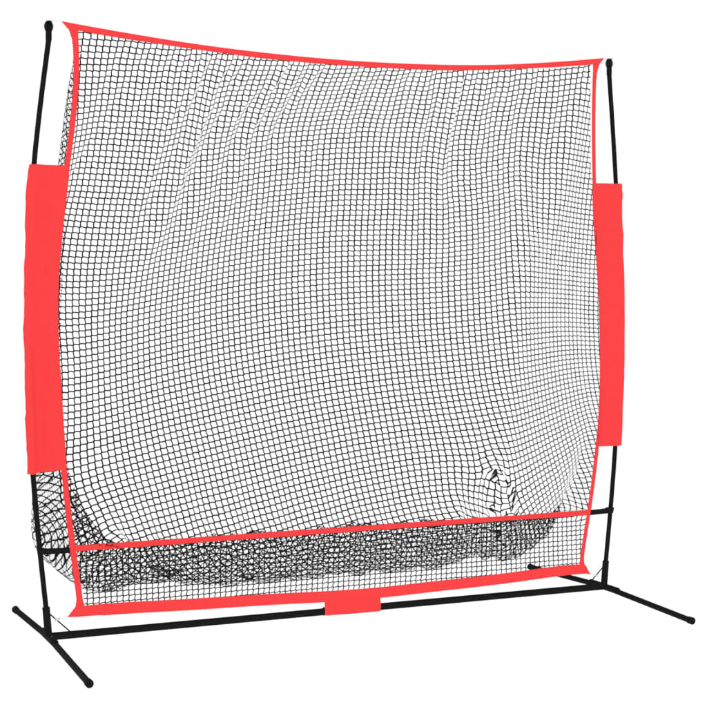 Vidaxl Baseball Net portátil 215x107x216 cm poliéster negro y rojo