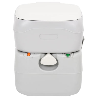 VidaXL Campingtoilet draagbaar 22+12 L HDPE grijs en wit