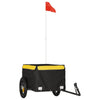 Vidaxl Bicycle Trailer 30 kg di ferro nero e giallo