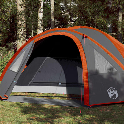 Vidaxl Dome Tent 4-Persona impermeable gris y naranja