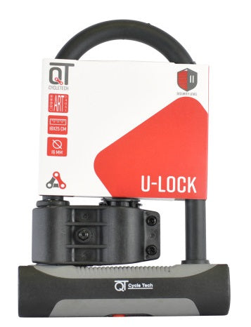 ART-gekeurd U-lock 16mm - 180x245mm - Corrosiebestendig - Vinyl coating - Inclusief 2 sleutels