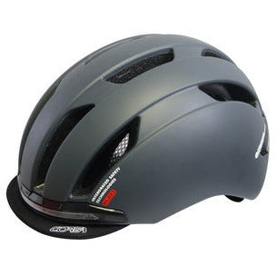 QT Cycle Tech Helmet LED Inmold Urban Flux Mat D Gray 58-61 CM 2810389