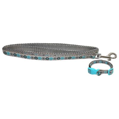 Little rascals Puppy halsband met lijn blauw