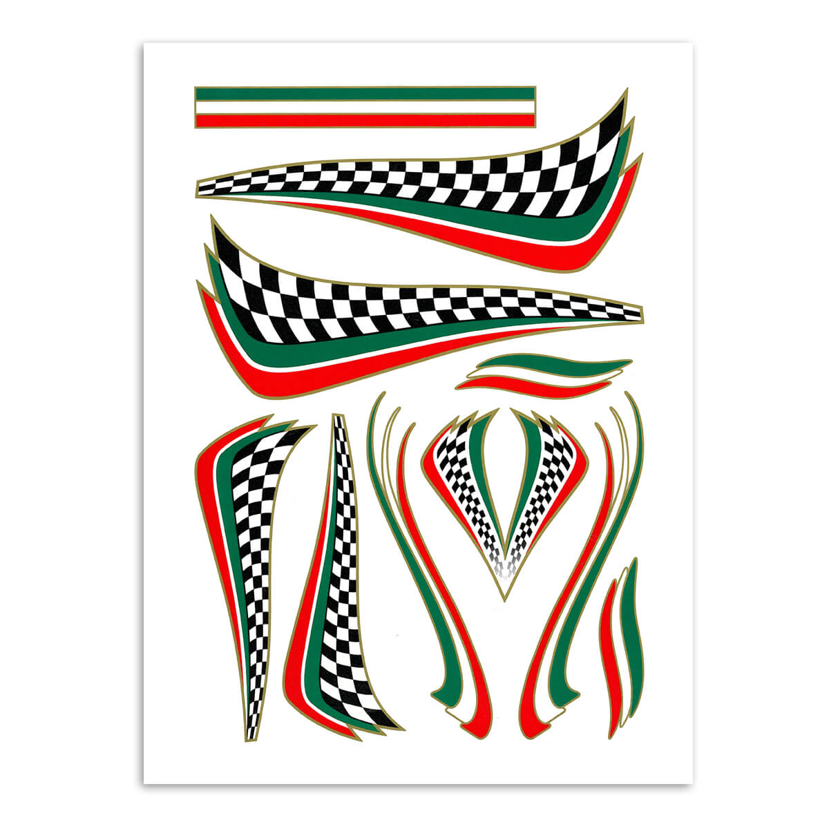 Stickerset Italiaanse finishvlag