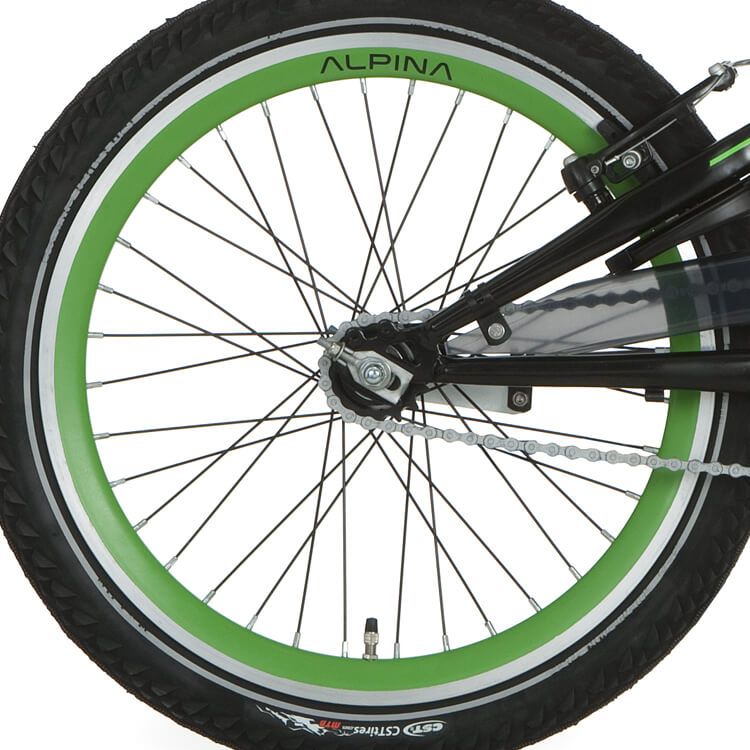 Ruota posteriore Alpina 20 Rimuovere J19DB Green Black SPK