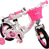 Volare Ashley Bicycle para niños - Niñas - 12 pulgadas - Blanco - Dos frenos de mano