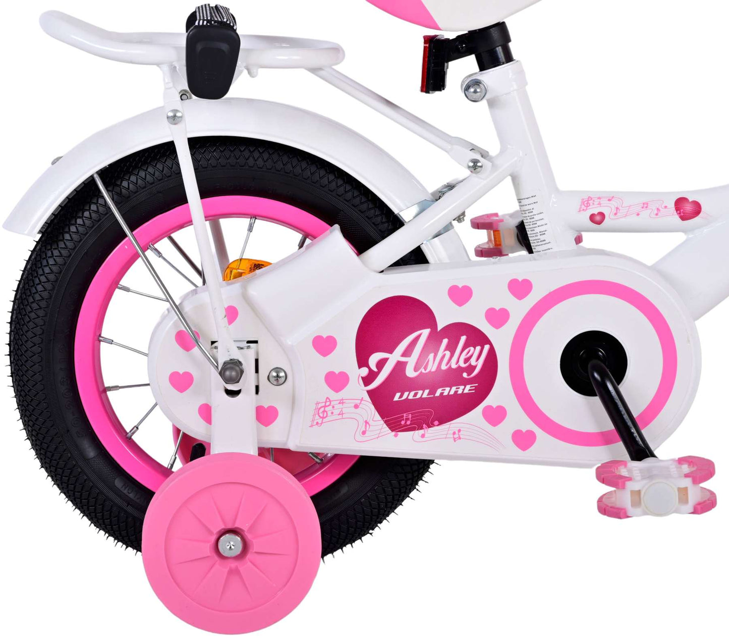 Bicicleta para niños de Vinare Ashley - Niñas - 12 pulgadas - Blanco