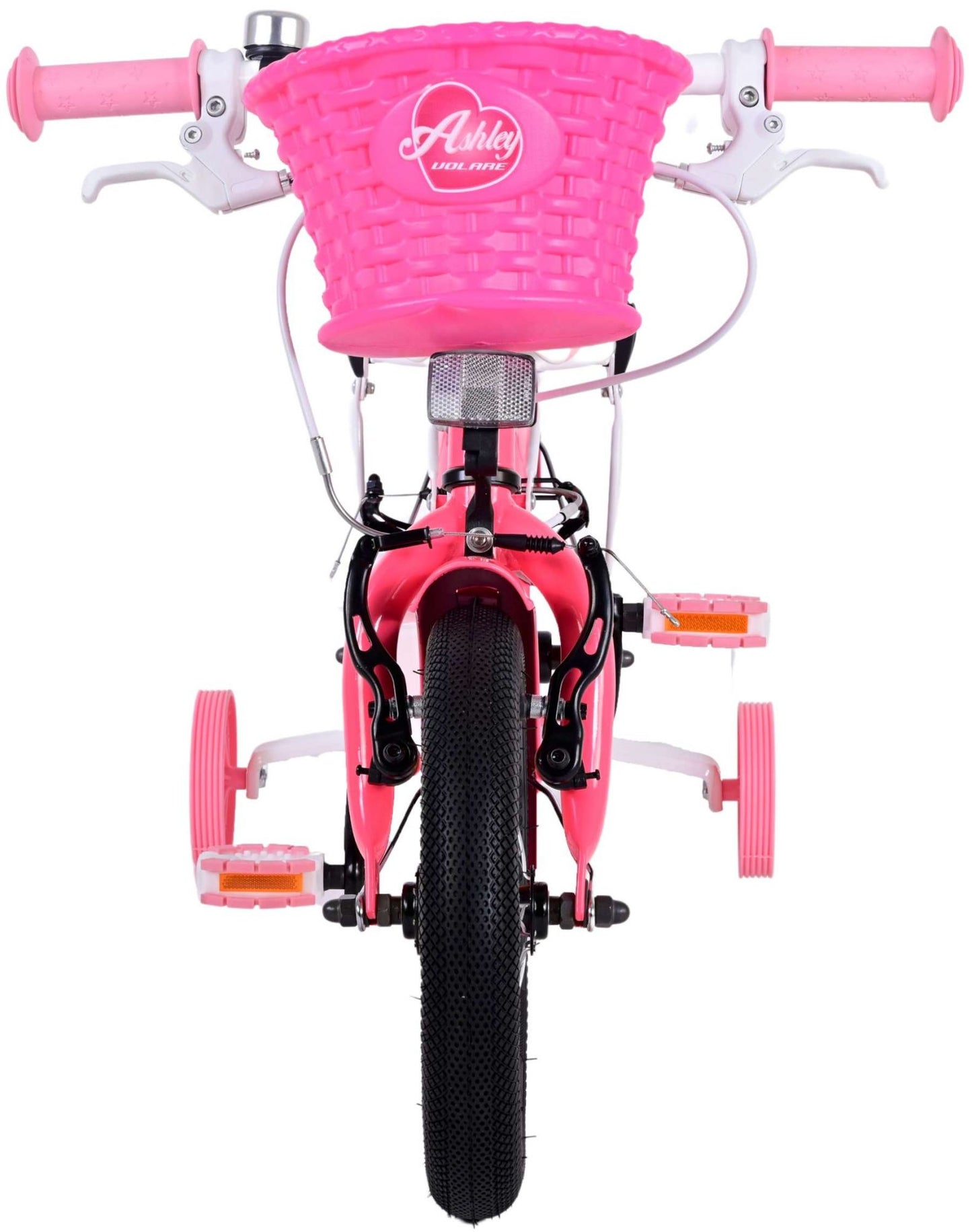 Bicicleta para niños de Vinare Ashley - Niñas - 12 pulgadas - Rojo rosa - Dos frenos de mano