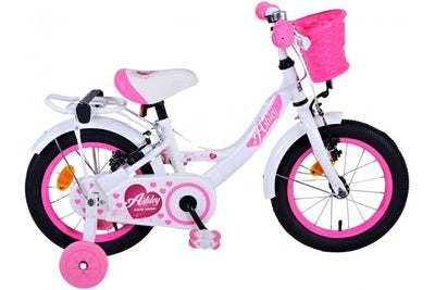 Bicicleta para niños de Vinare Ashley - Niñas - 14 pulgadas - Blanco - Dos frenos de mano