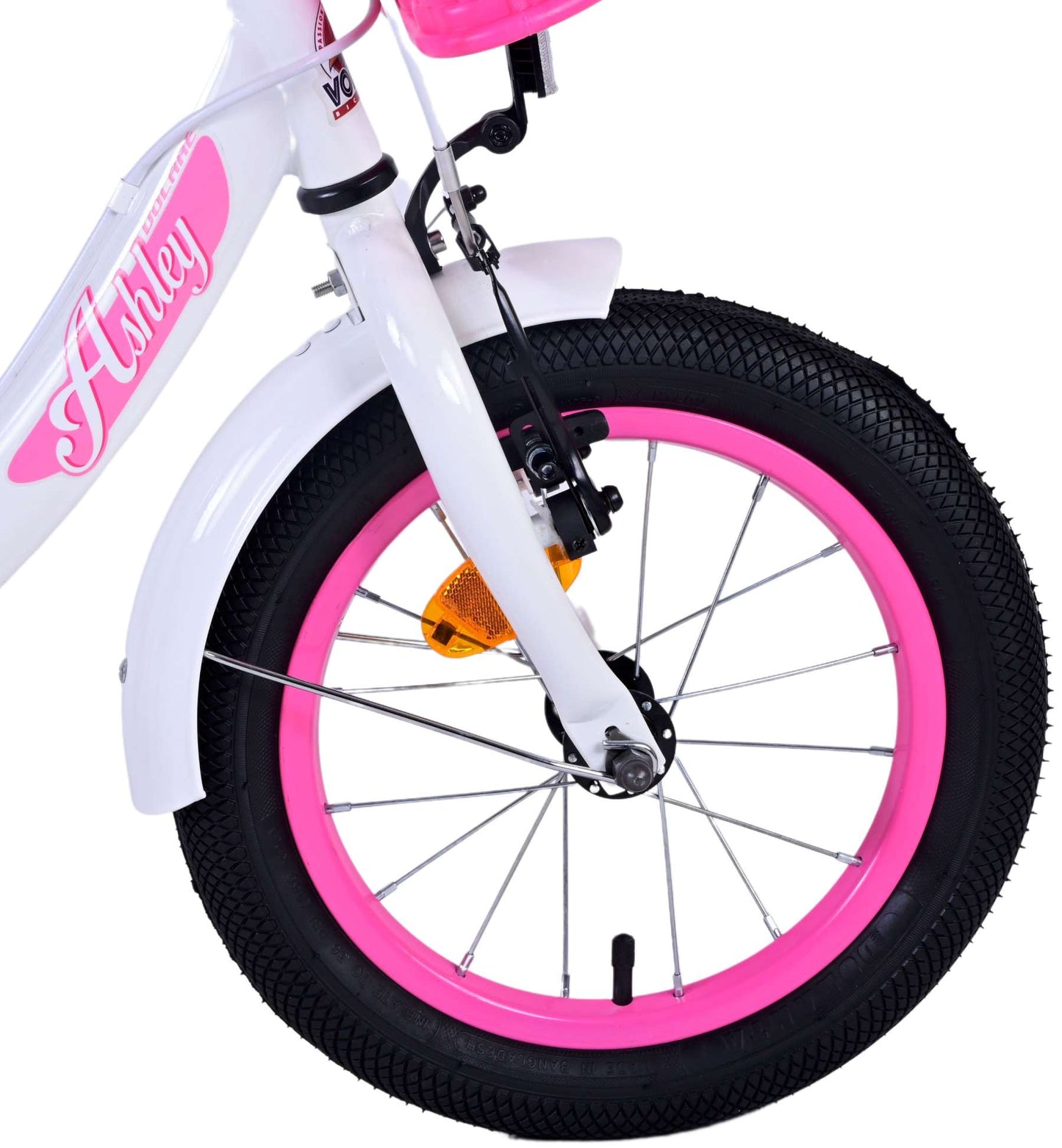 Bicycle per bambini di Vlatare Ashley - Girls - 14 pollici - Bianco - Freni a due mani