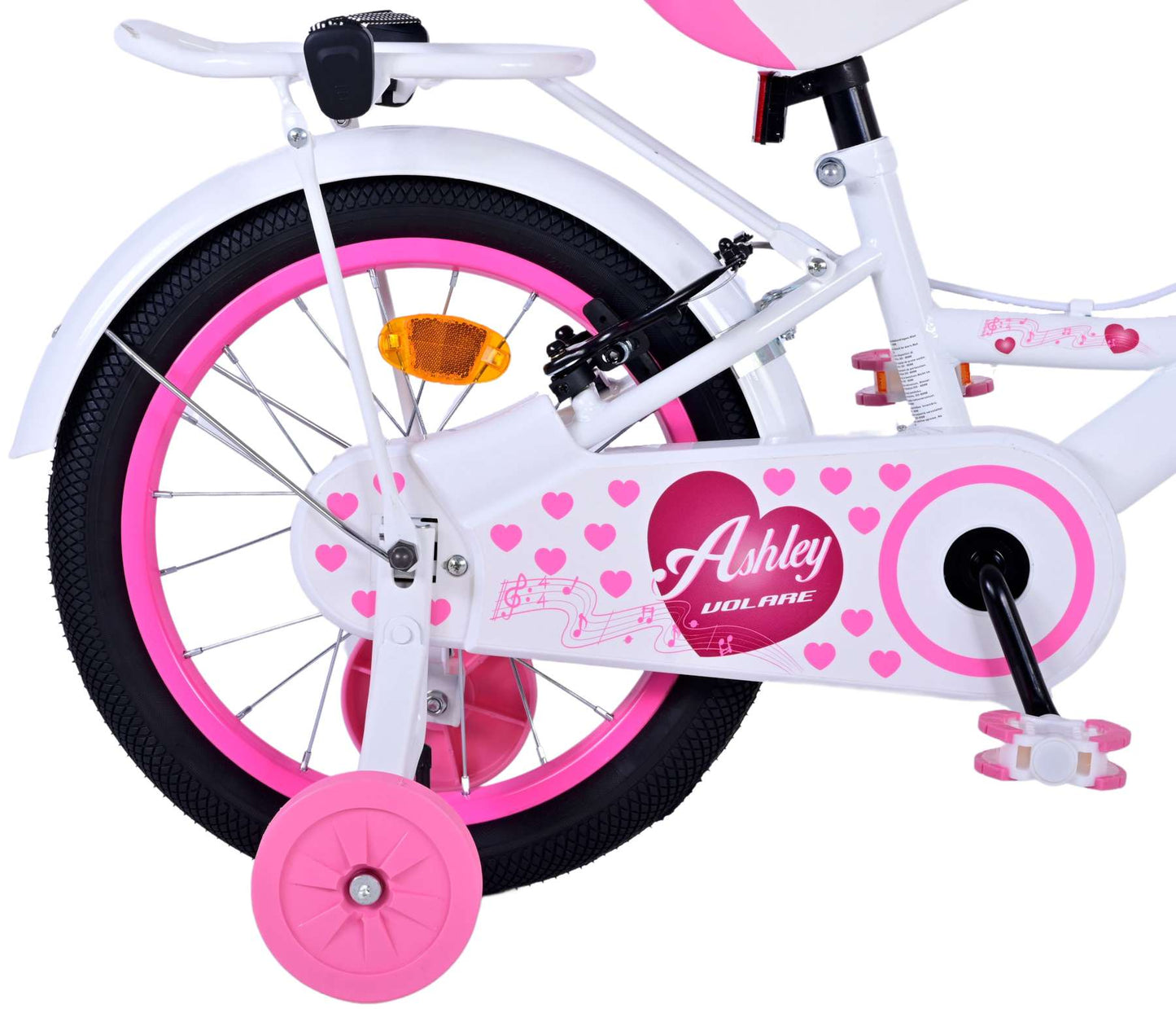 Bicycle per bambini di Vlatare Ashley - Girls - 16 pollici - Bianco - Freni a due mani