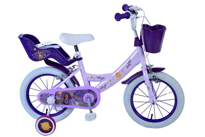 Wish disney kinderfiets - meisjes - 14 inch - paars - twee handremmen