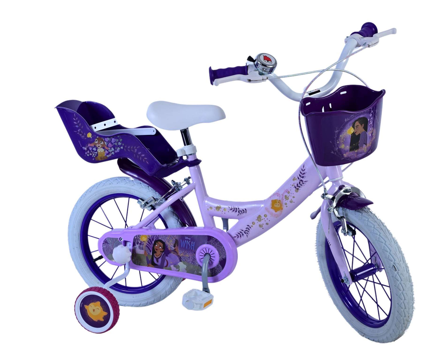 Wish Wish Children's Bike Girls 14 pulgadas Púrpura de dos manos de la mano
