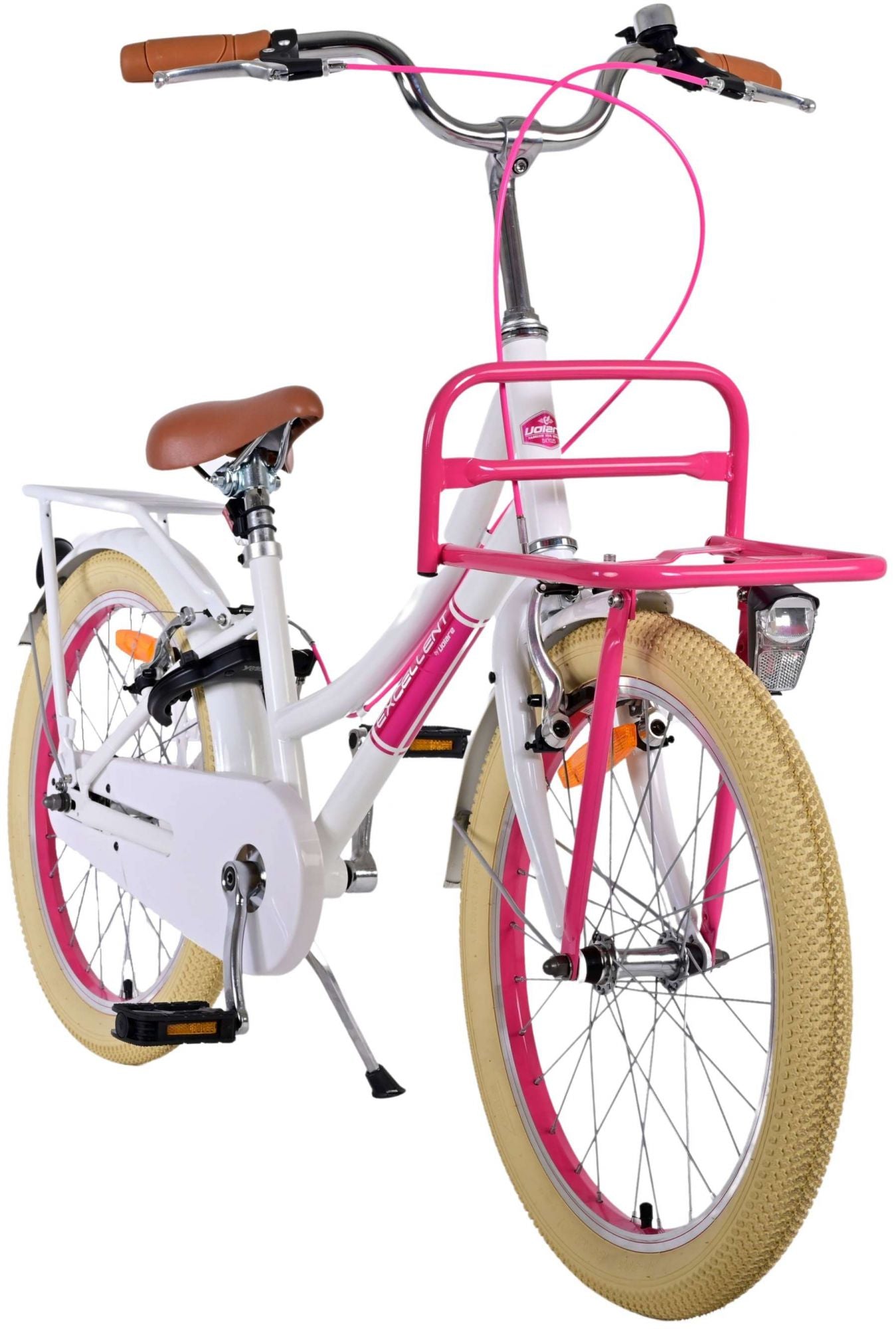 Volare Excellent Kinderfiets - Meisjes - 20 inch - Wit - Twee handremmen