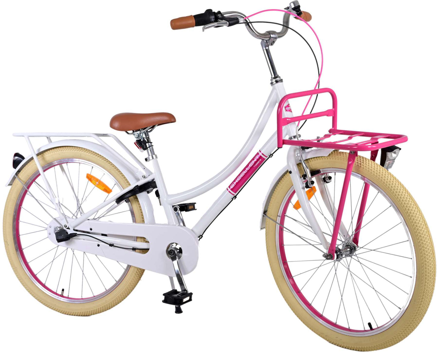 Volare Excellent Kinderfiets - Meisjes - 24 inch - Wit - 3 Versnellingen