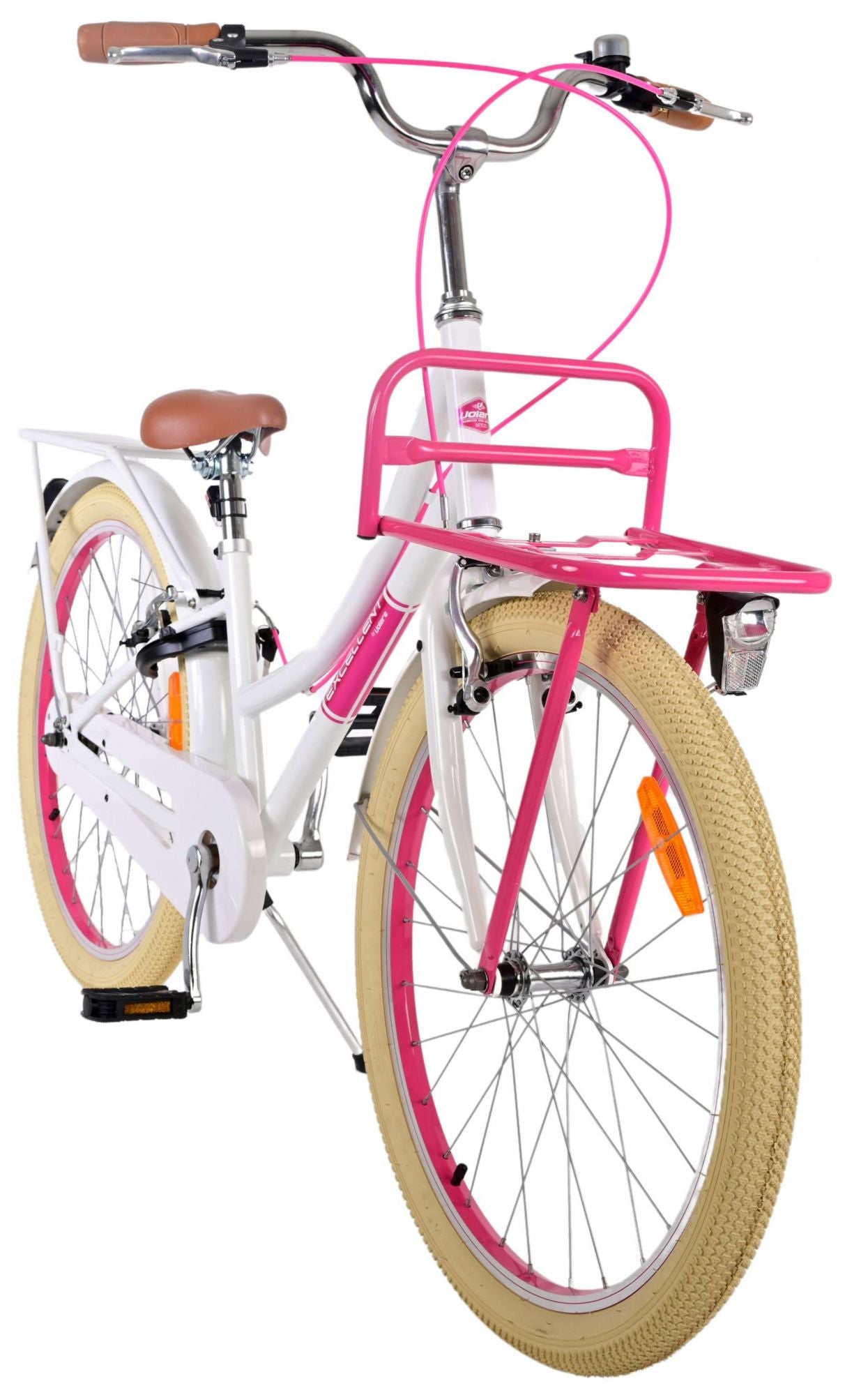 Volare Excellent Kinderfiets - Meisjes - 24 inch - Wit - Twee handremmen