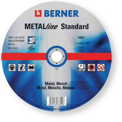 Berner 38287 Surfal de metal de la rueda de molienda 115 1.0 mm