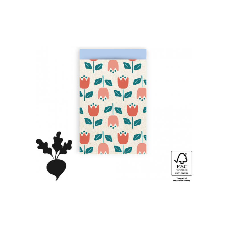 Borse da regalo della casa dei prodotti Tulips Sky Blue 12x19cm 200st