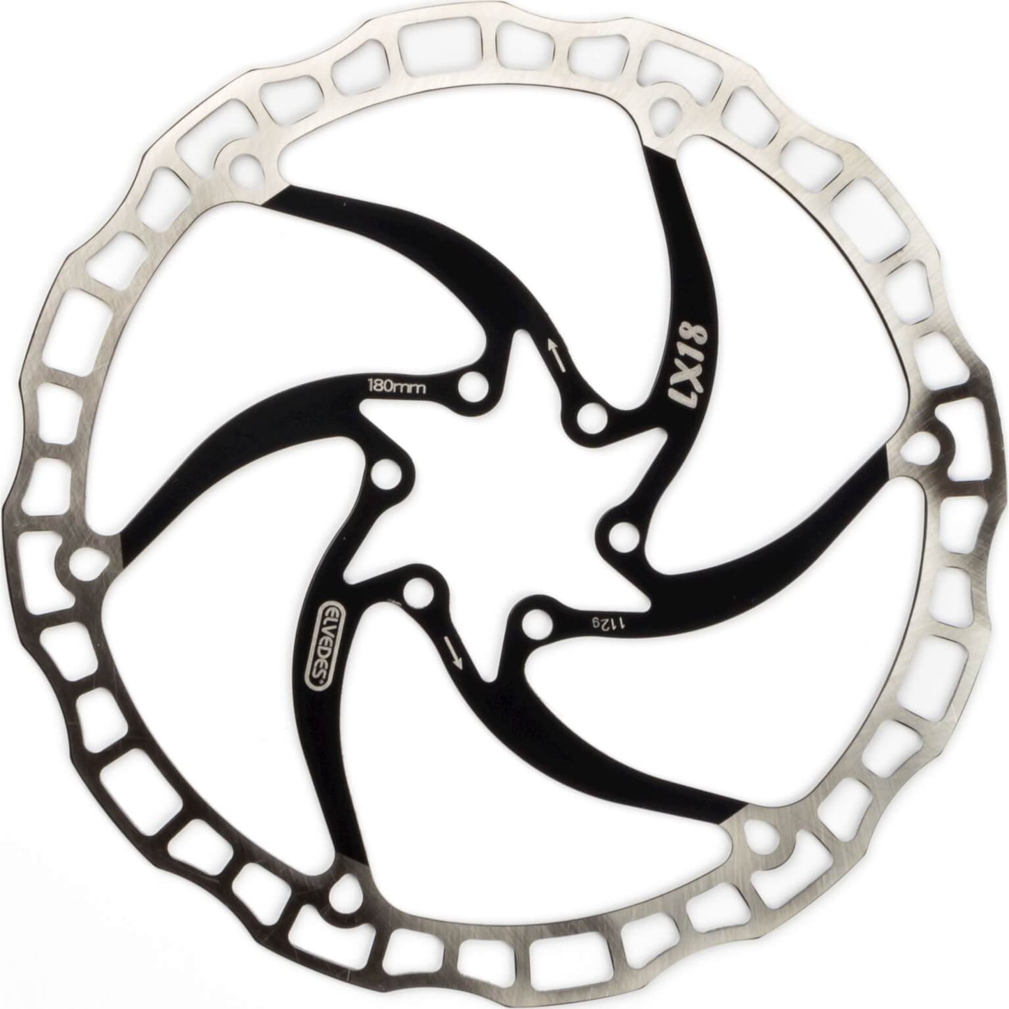 Elvedes One Piece Rotor 180 mm 112g 6 hoyos+Bout Black 2015197