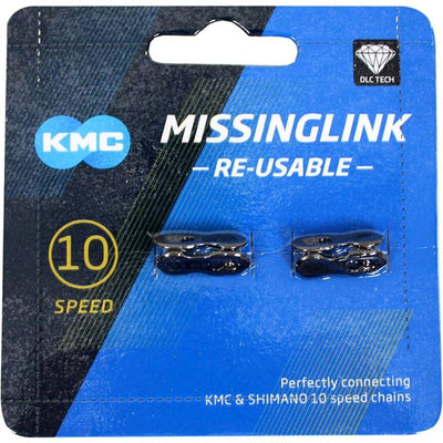 KMC Missinglink 10 DLC - Conector de cadena de 10 velocidades, 5.88 mm, negro
