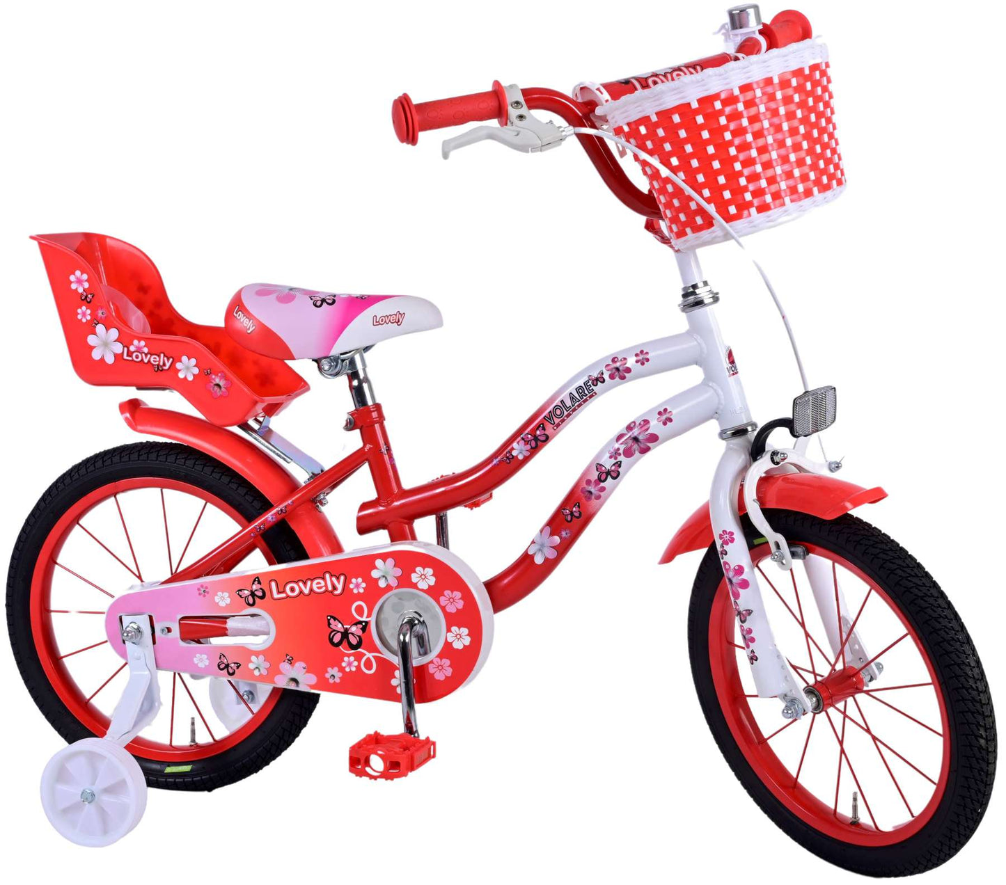 Volare Lovely Kinderfiets Meisjes 16 inch Rood Wit