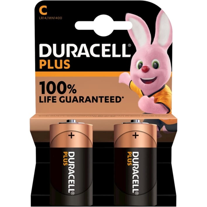 Duracell - Batteria più vita extra al 100% MN1400 LR14 C BP2
