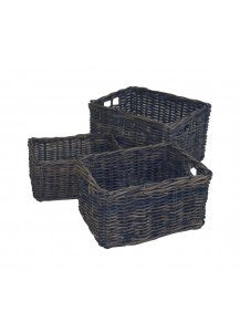 Wicker V-Carrier Basket 40x30x20 Pit Black