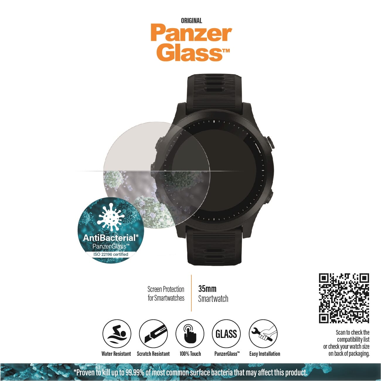 Protector de pantalla PanzergLass Smartwatch de 35 mm