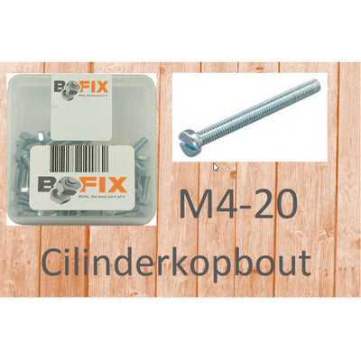 Bofix Cilinderkopbout M4x20 verzinkt (50st)