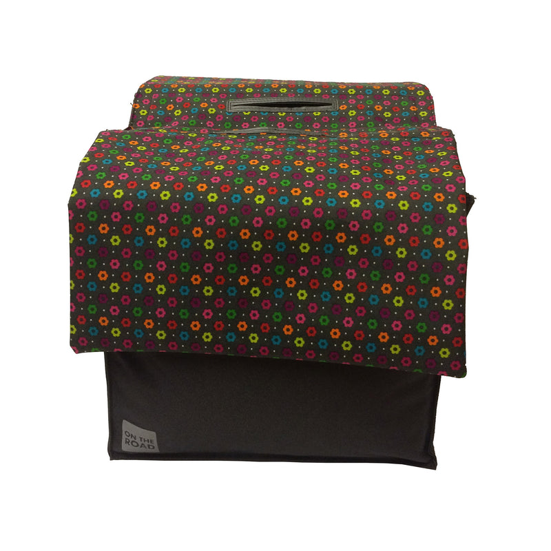 Basil Bolsa de bicicleta doble gris con flores de color 20L
