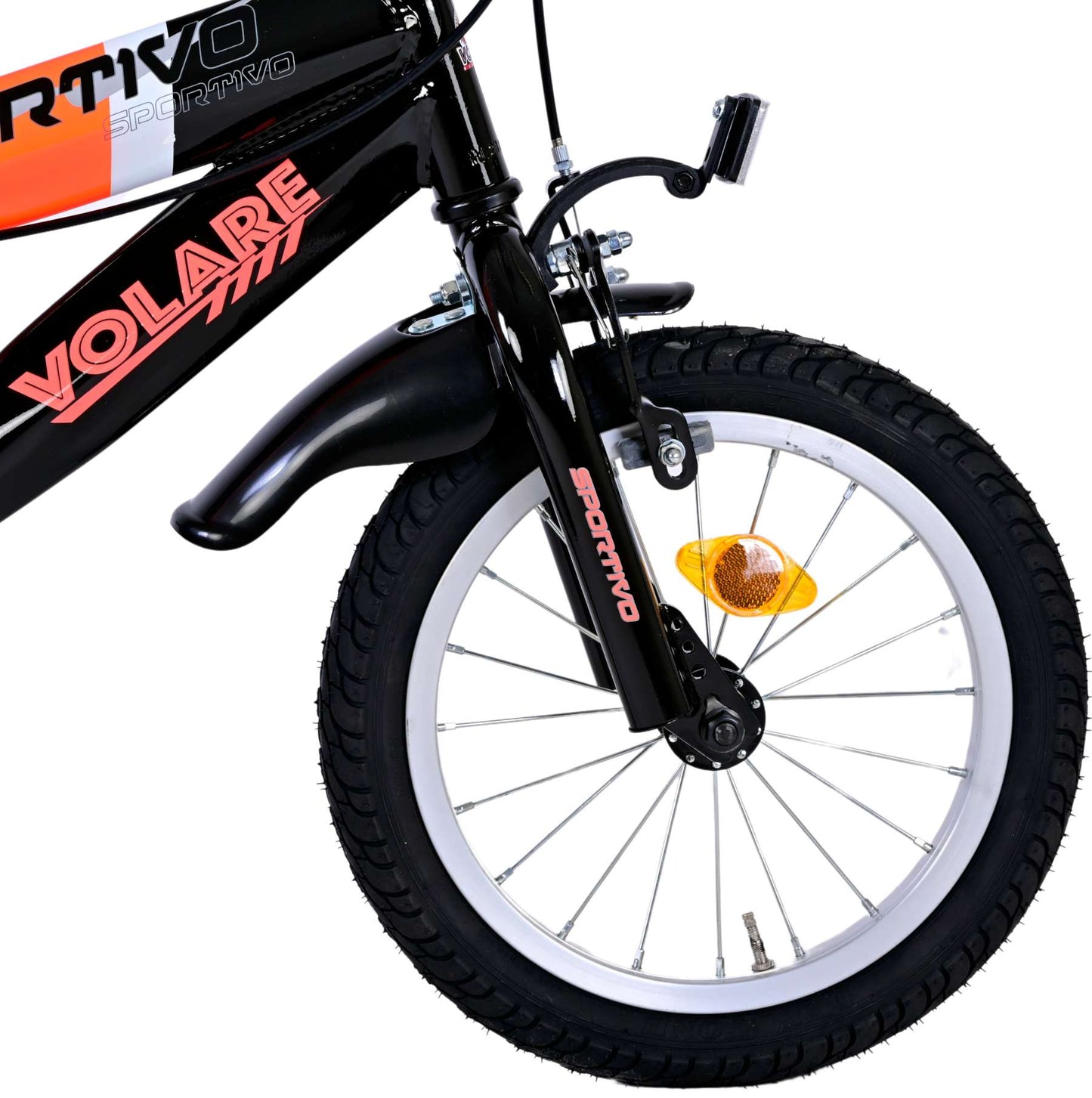 Bicycle per bambini Vlatare SportVo - Boys - 14 pollici - Neon Oranje Black - Freni a due mani