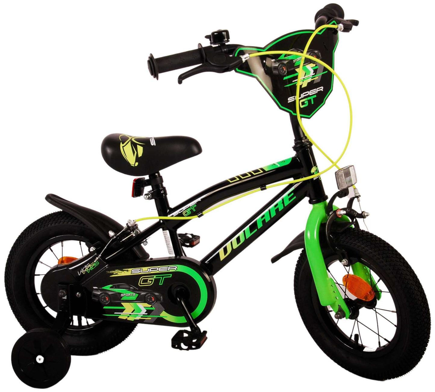 Bike infantil Volare Super GT - Niños - 12 pulgadas - Verde - Dos frenos de mano