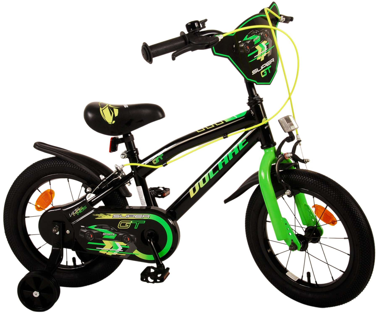 Bike para niños Volare Super GT - Niños - 14 pulgadas - Verde - Dos frenos de mano