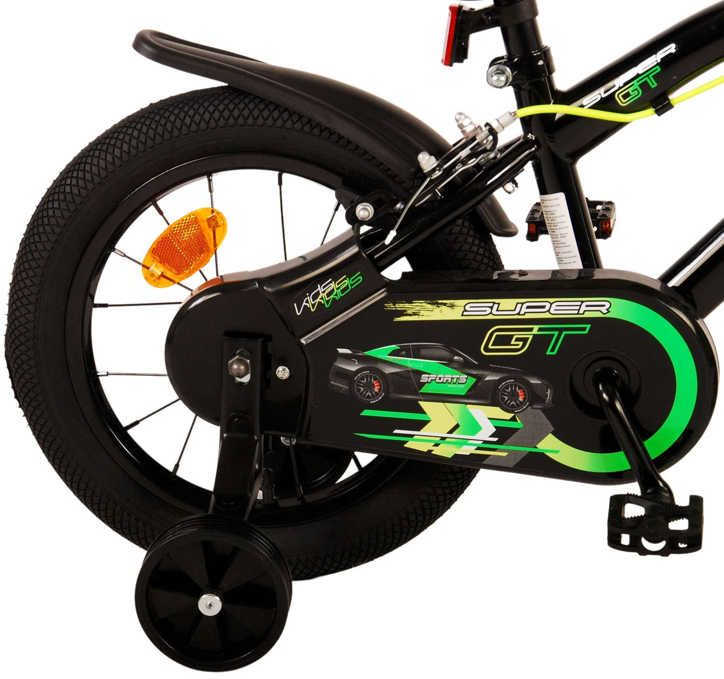 Bike per bambini di Vlatare Super GT - Ragazzi - 14 pollici - Green - Freni a due mani