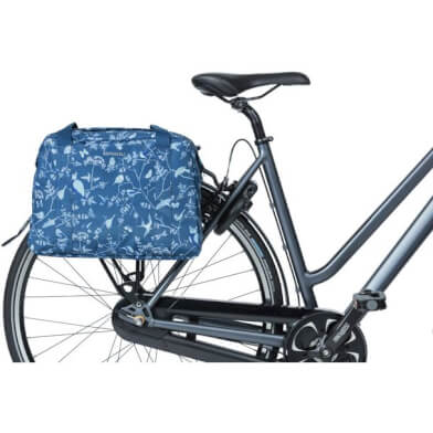 Basil Wanderlust Porta tutta la borsa - borsa per biciclette blu con stampa per uccelli - Acqua - Responsabile - 18L