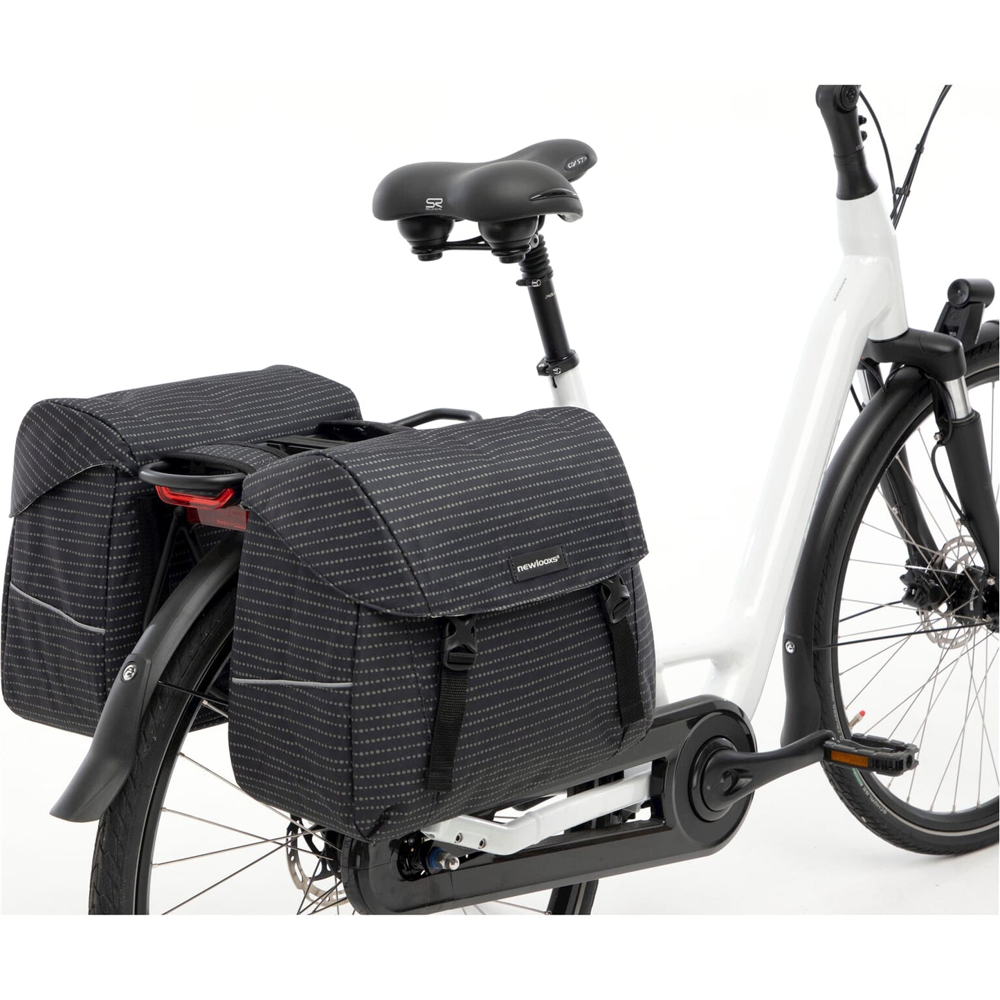 Joli dubbele fietstas MIK adapter - waterafstotend polyester - 37L - 1.7kg - Nomi Black - sportieve fietstas