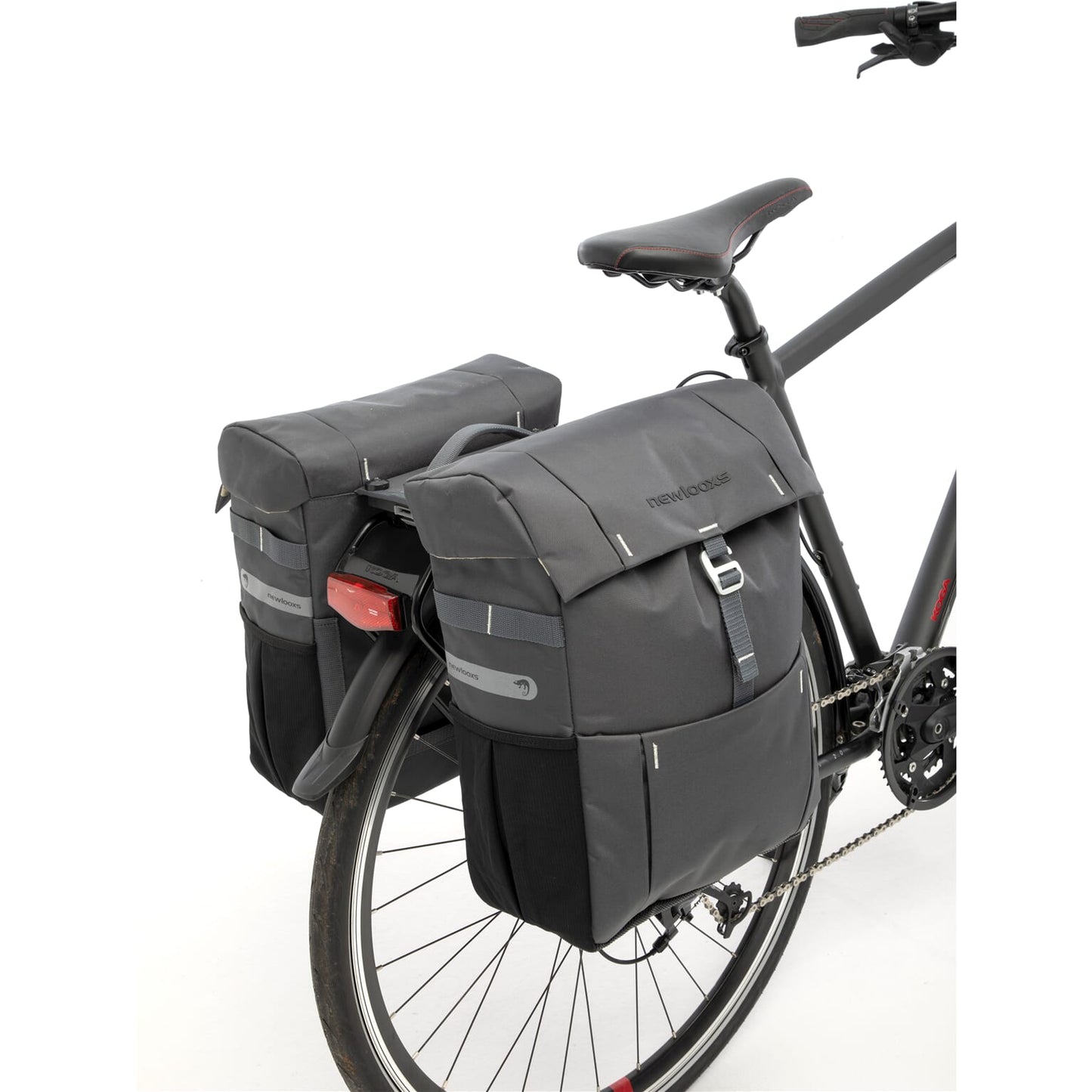 New Looxs Vigo Double - Dubbele fietstas - Unisex - Sportief design - Zwart Grijs