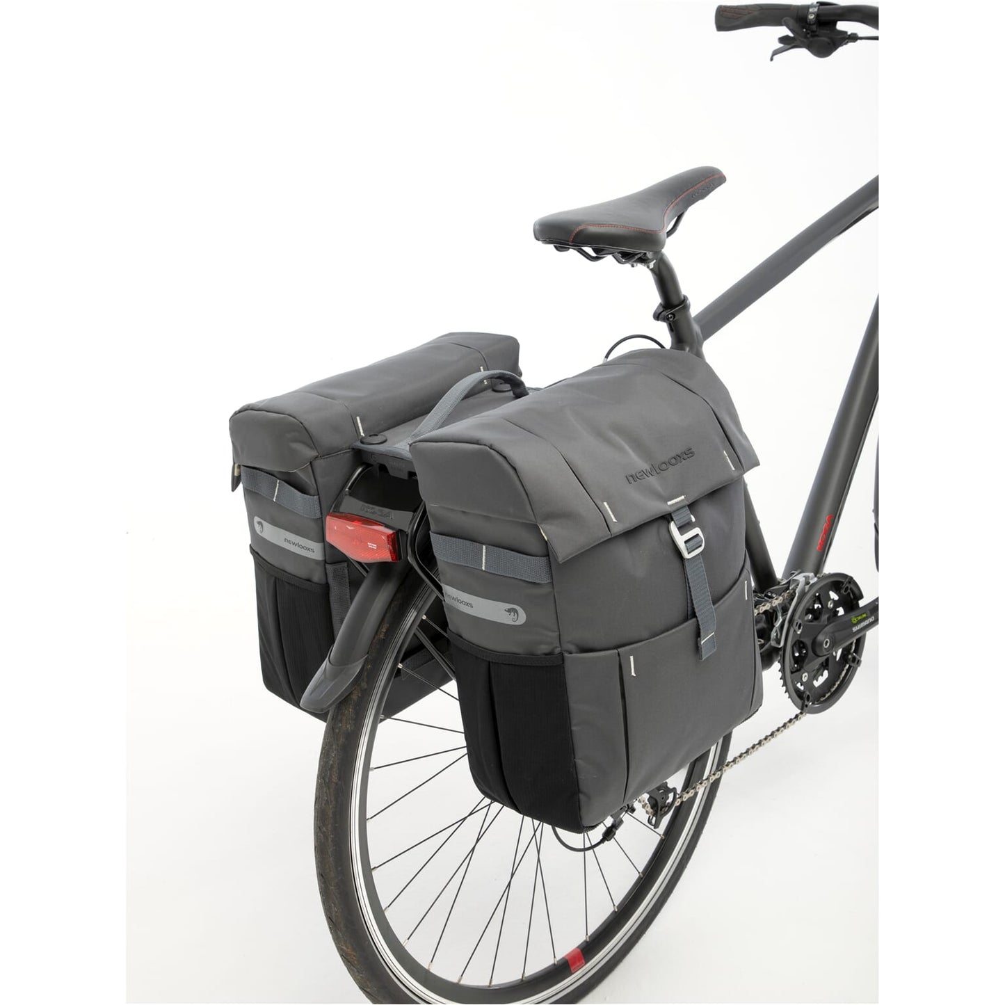 Vigo Double fietstas - sportief, waterafstotend, zwart grijs